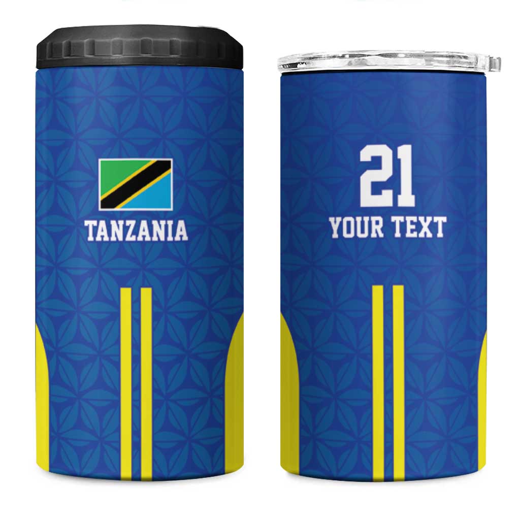 Custom Football African Tanzania 4 in 1 Can Cooler Tumbler Taifa Stars Go Champion LT9