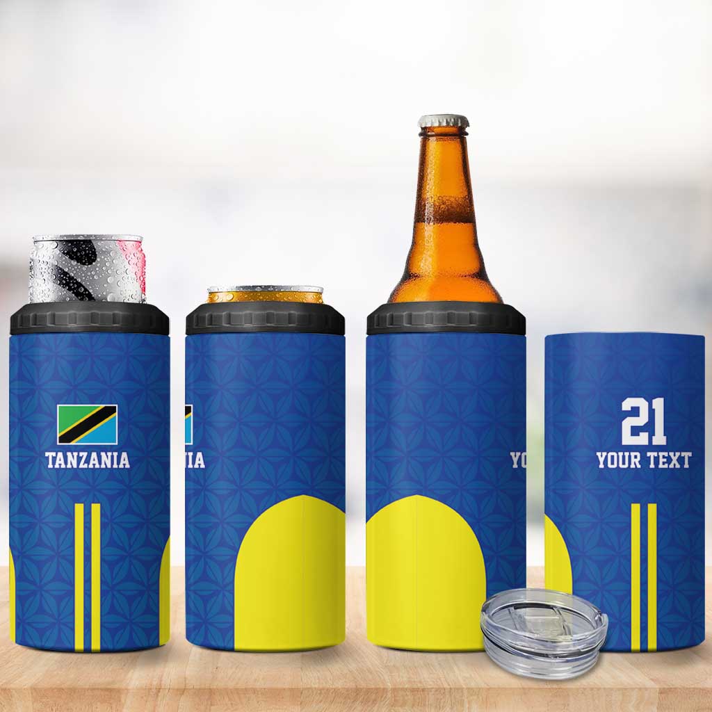 Custom Football African Tanzania 4 in 1 Can Cooler Tumbler Taifa Stars Go Champion LT9