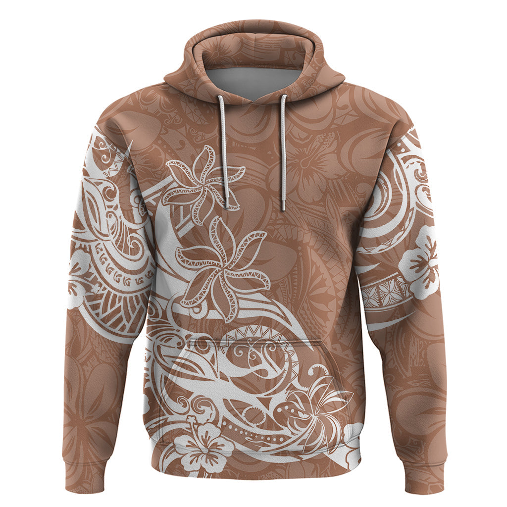 Polynesian Sunset Plumeria Hoodie Pacific Island Tribal Nude Style LT9