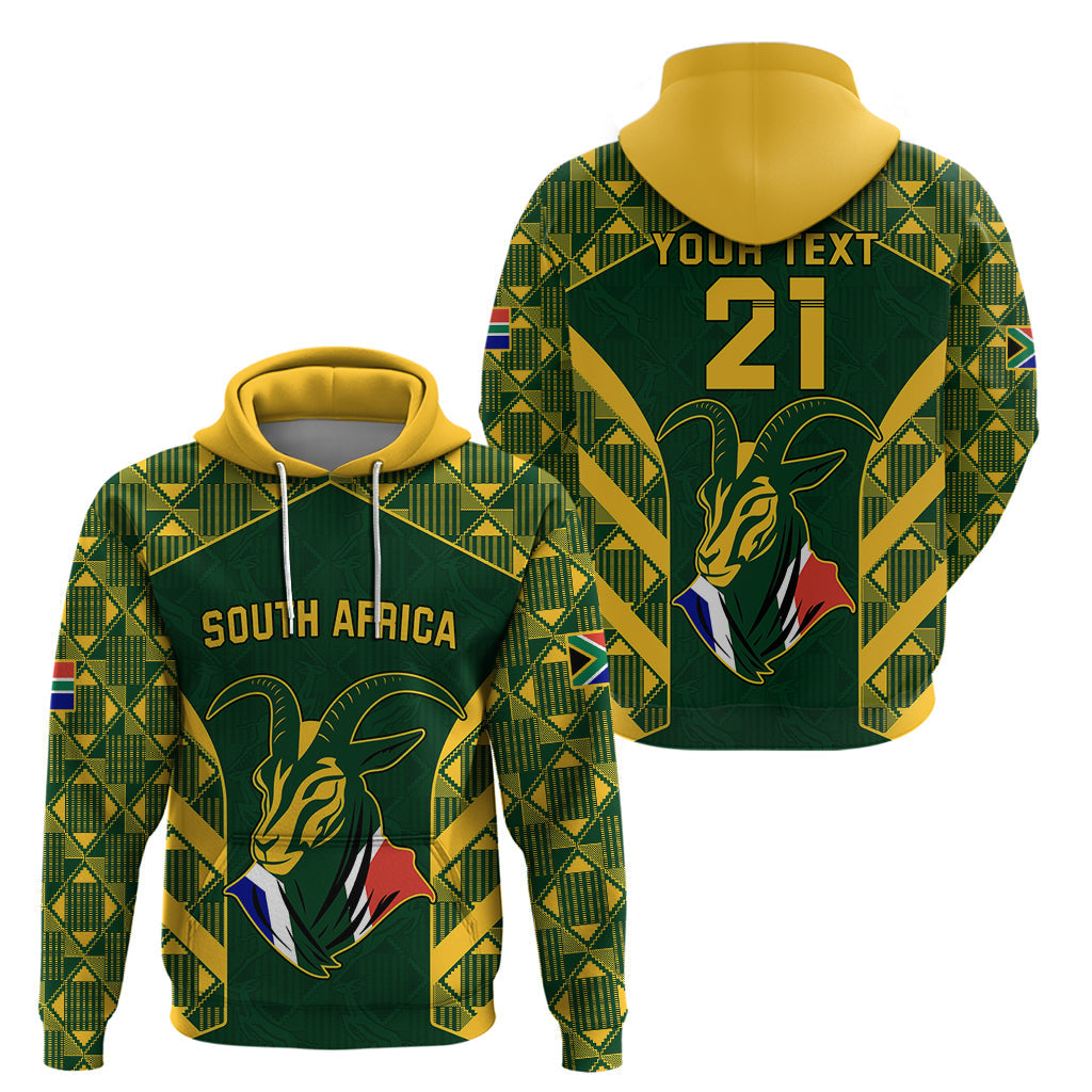 Custom South Africa Rugby Hoodie Bokke Champions Kente Pattern LT9