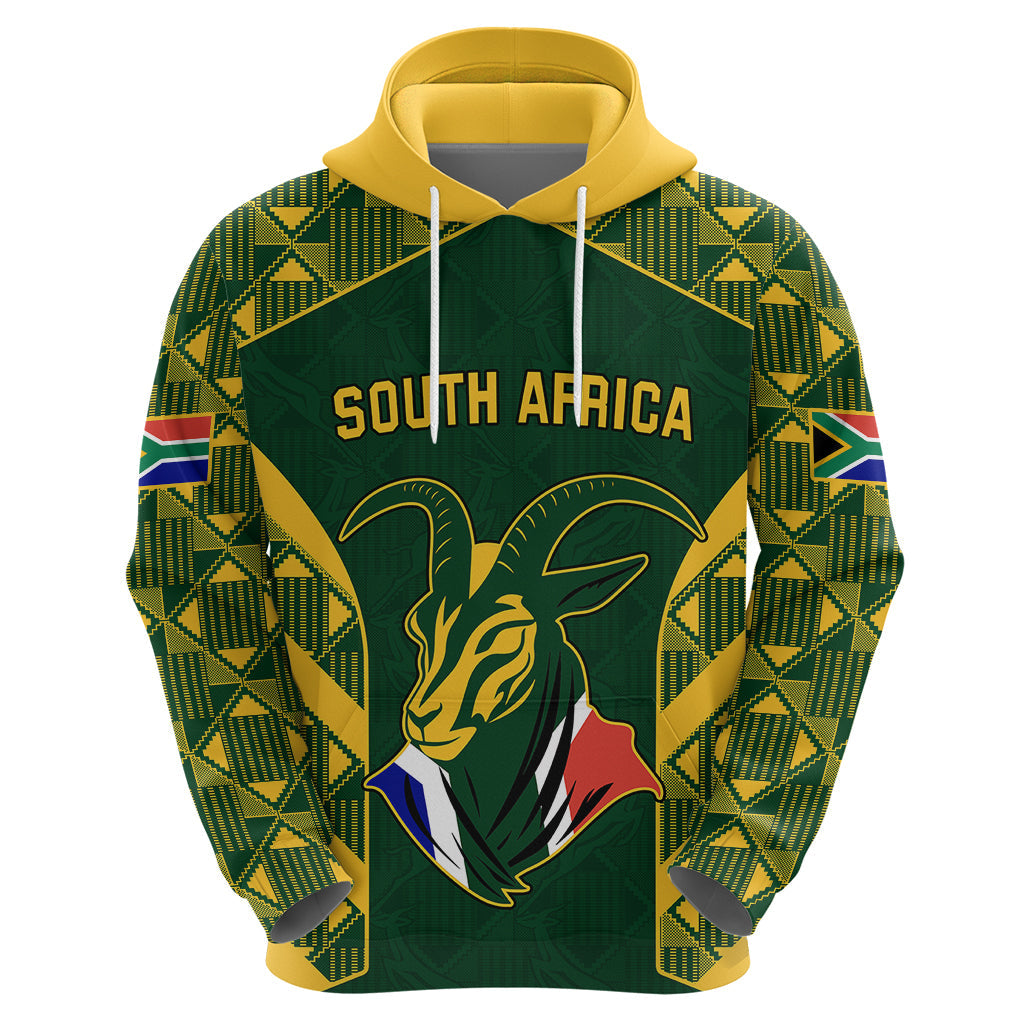 Custom South Africa Rugby Hoodie Bokke Champions Kente Pattern LT9