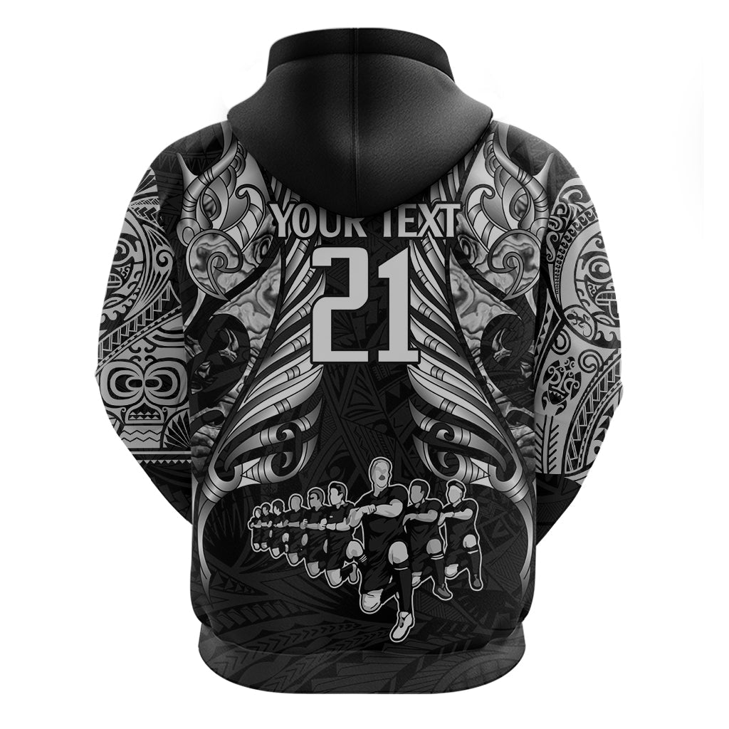 Custom New Zealand Rugby Hoodie Black Haka Dance With NZ Champions History LT9