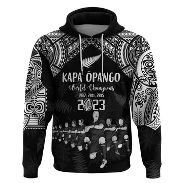 Custom NZ Rugby Hoodie Kapa Opango Maori Haka With Years of The All Black Champions LT9