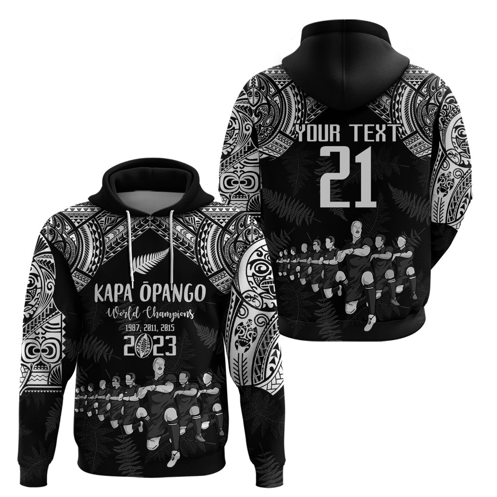 Custom NZ Rugby Hoodie Kapa Opango Maori Haka With Years of The All Black Champions LT9