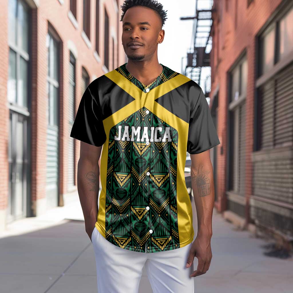 Afro-Jamaicans Football Custom Baseball Jersey Black Ethnic Motifs LT9