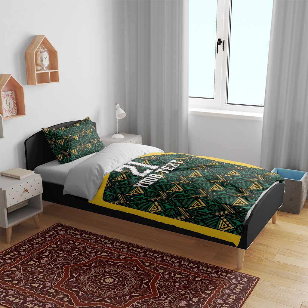Afro-Jamaicans Football Custom Bedding Set Black Ethnic Motifs LT9