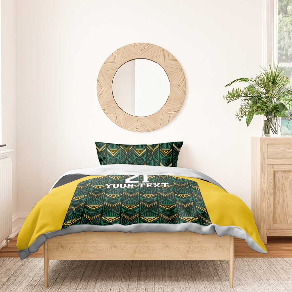 Afro-Jamaicans Football Custom Bedding Set Black Ethnic Motifs LT9