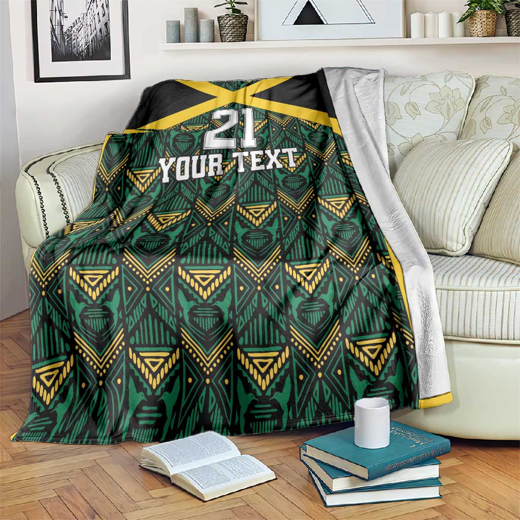 Afro-Jamaicans Football Custom Blanket Black Ethnic Motifs LT9