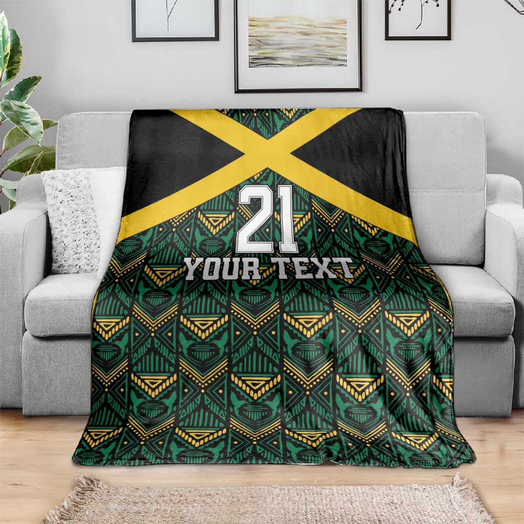 Afro-Jamaicans Football Custom Blanket Black Ethnic Motifs LT9