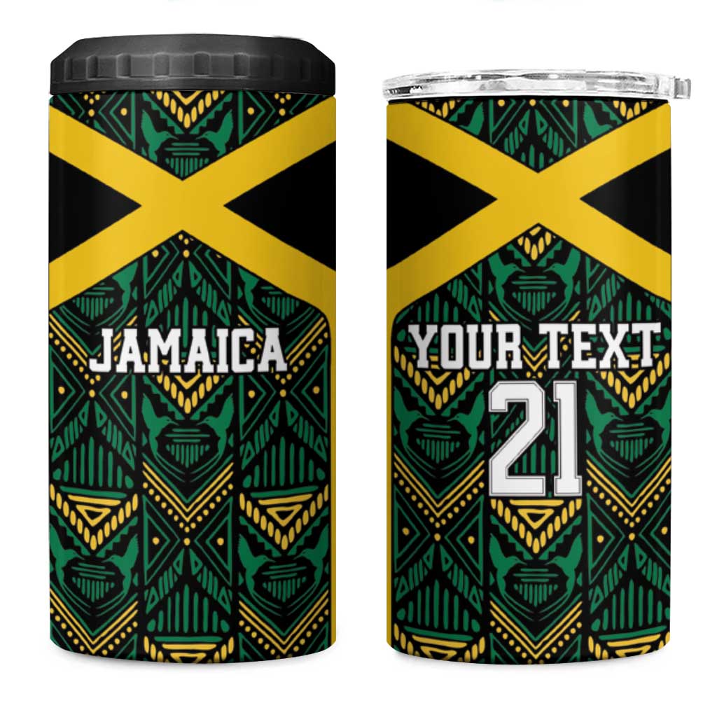 Afro-Jamaicans Football Custom 4 in 1 Can Cooler Tumbler Black Ethnic Motifs LT9