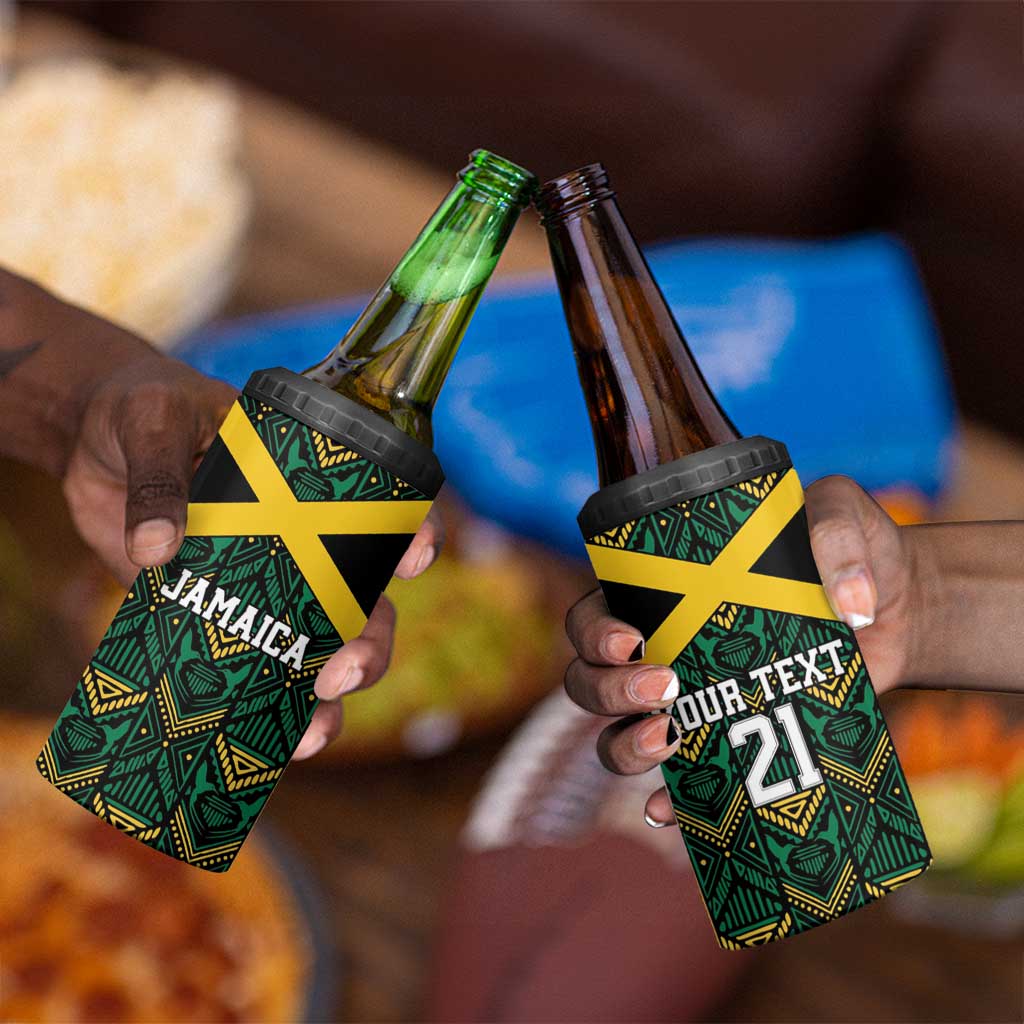 Afro-Jamaicans Football Custom 4 in 1 Can Cooler Tumbler Black Ethnic Motifs LT9