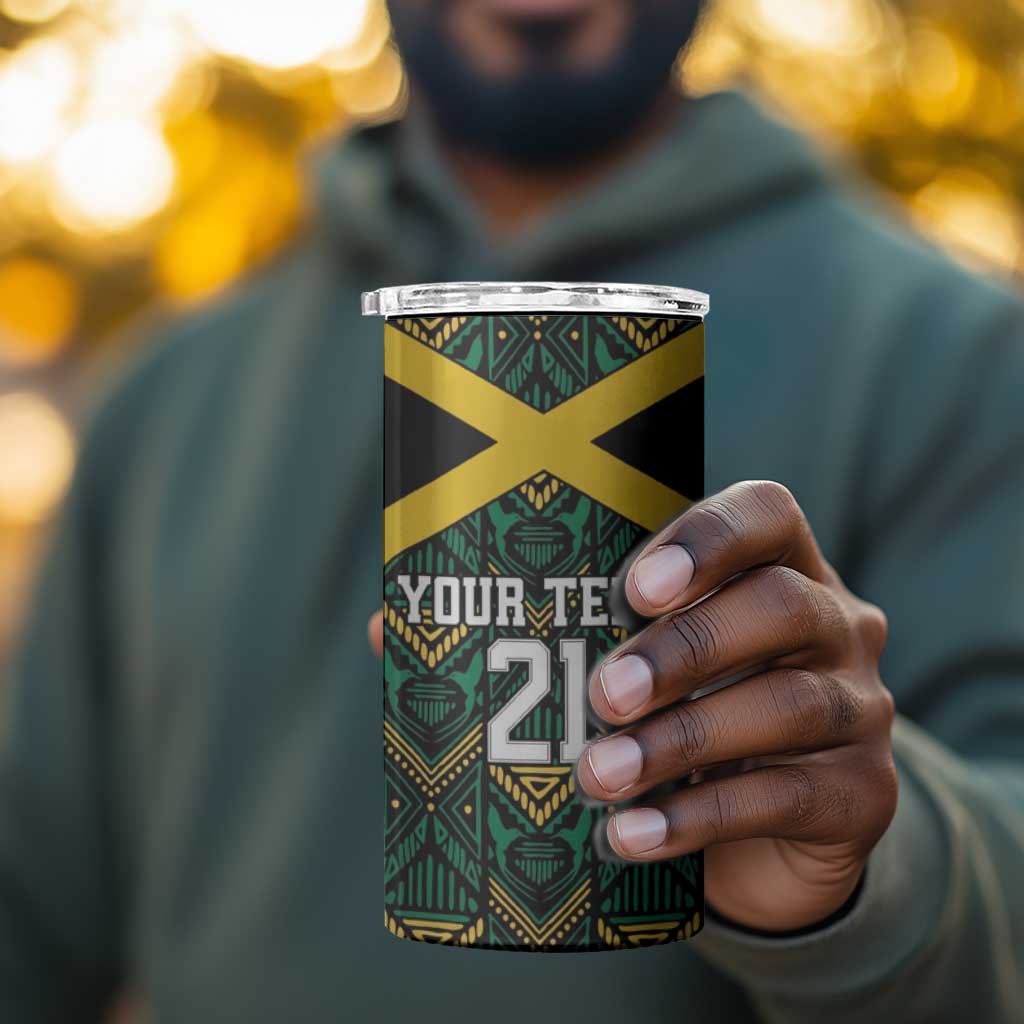 Afro-Jamaicans Football Custom 4 in 1 Can Cooler Tumbler Black Ethnic Motifs LT9