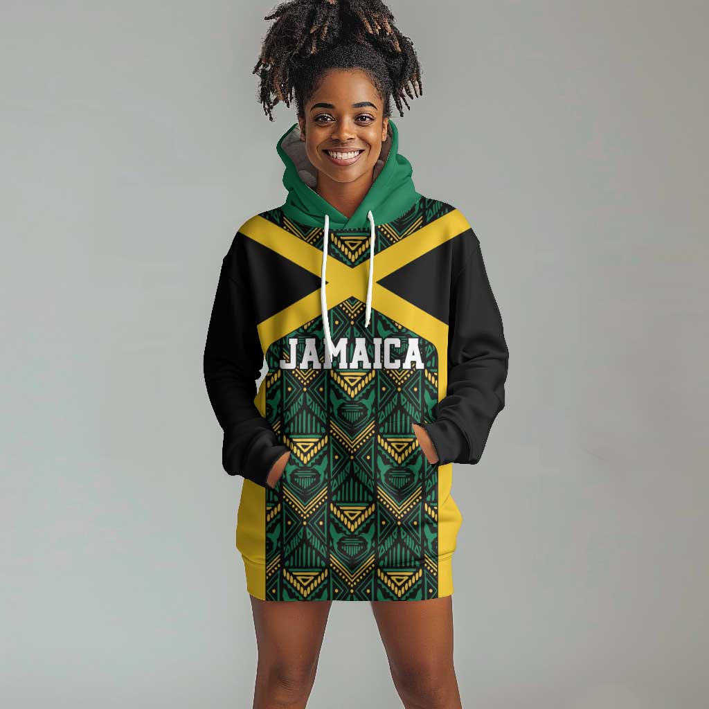 Afro-Jamaicans Football Custom Hoodie Dress Black Ethnic Motifs LT9