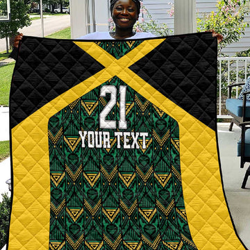Afro-Jamaicans Football Custom Quilt Black Ethnic Motifs LT9