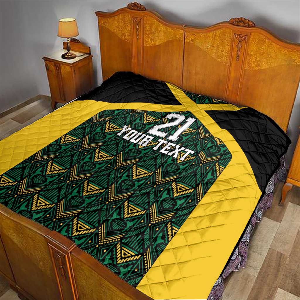 Afro-Jamaicans Football Custom Quilt Black Ethnic Motifs LT9