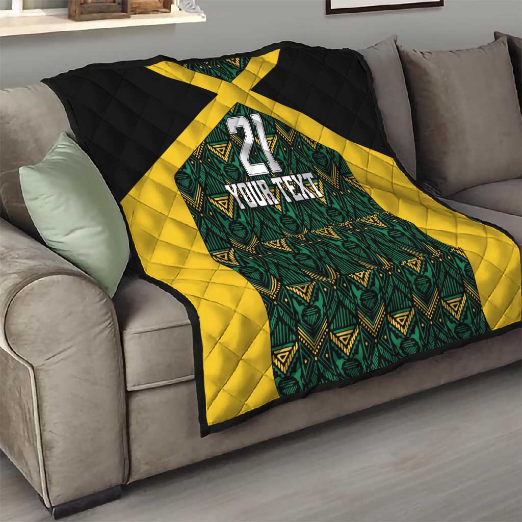 Afro-Jamaicans Football Custom Quilt Black Ethnic Motifs LT9
