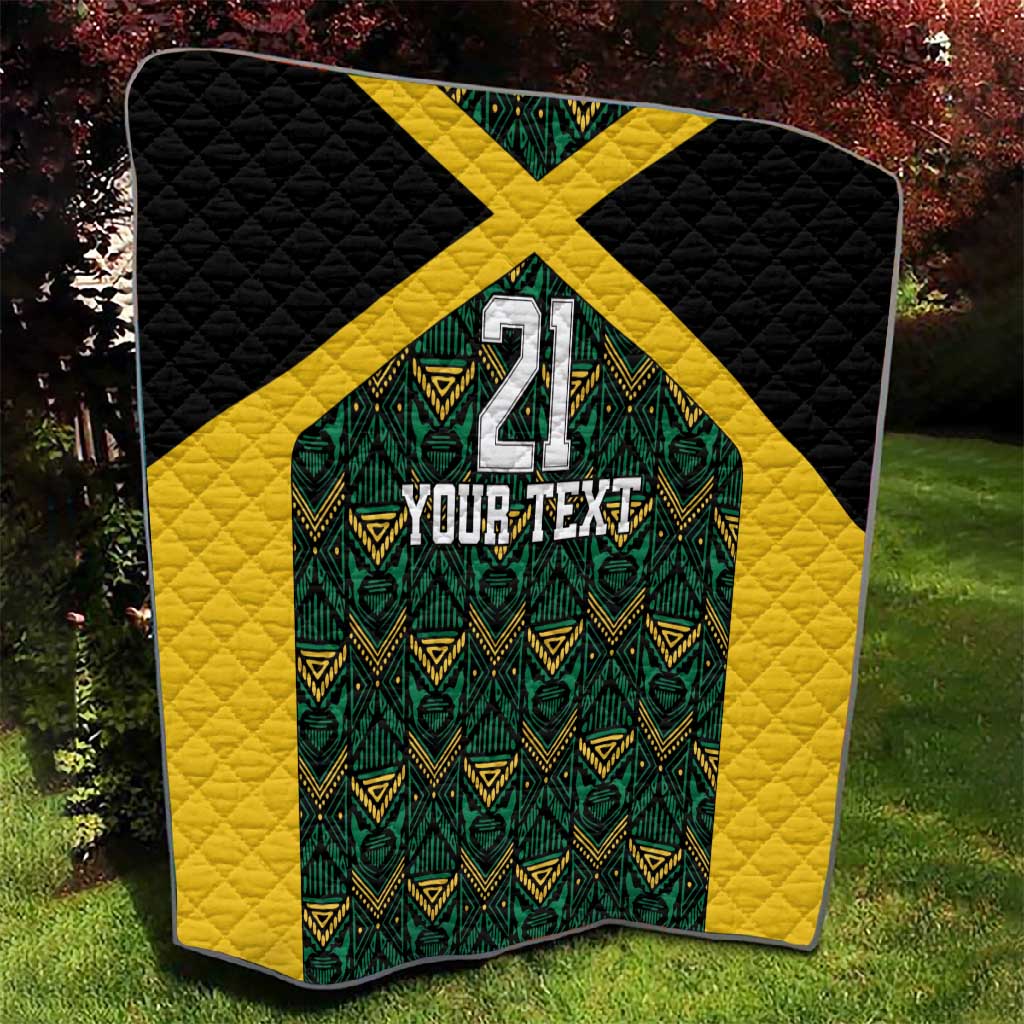 Afro-Jamaicans Football Custom Quilt Black Ethnic Motifs LT9