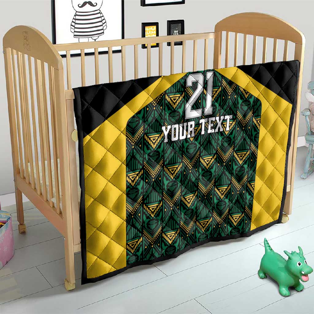 Afro-Jamaicans Football Custom Quilt Black Ethnic Motifs LT9