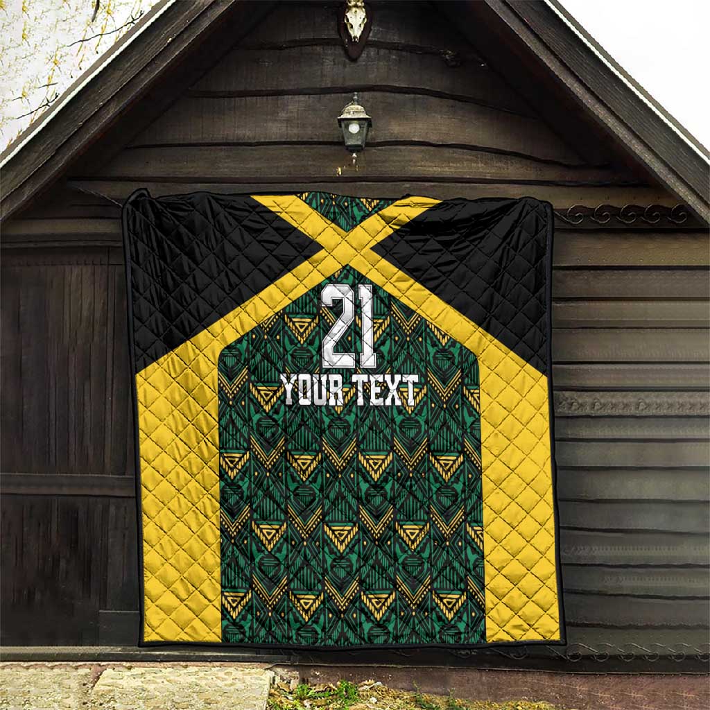 Afro-Jamaicans Football Custom Quilt Black Ethnic Motifs LT9