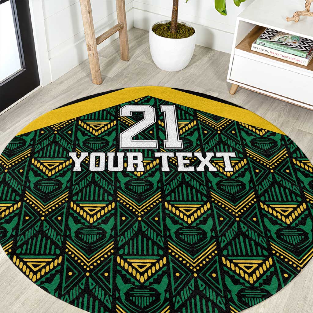 Afro-Jamaicans Football Custom Round Carpet Black Ethnic Motifs LT9
