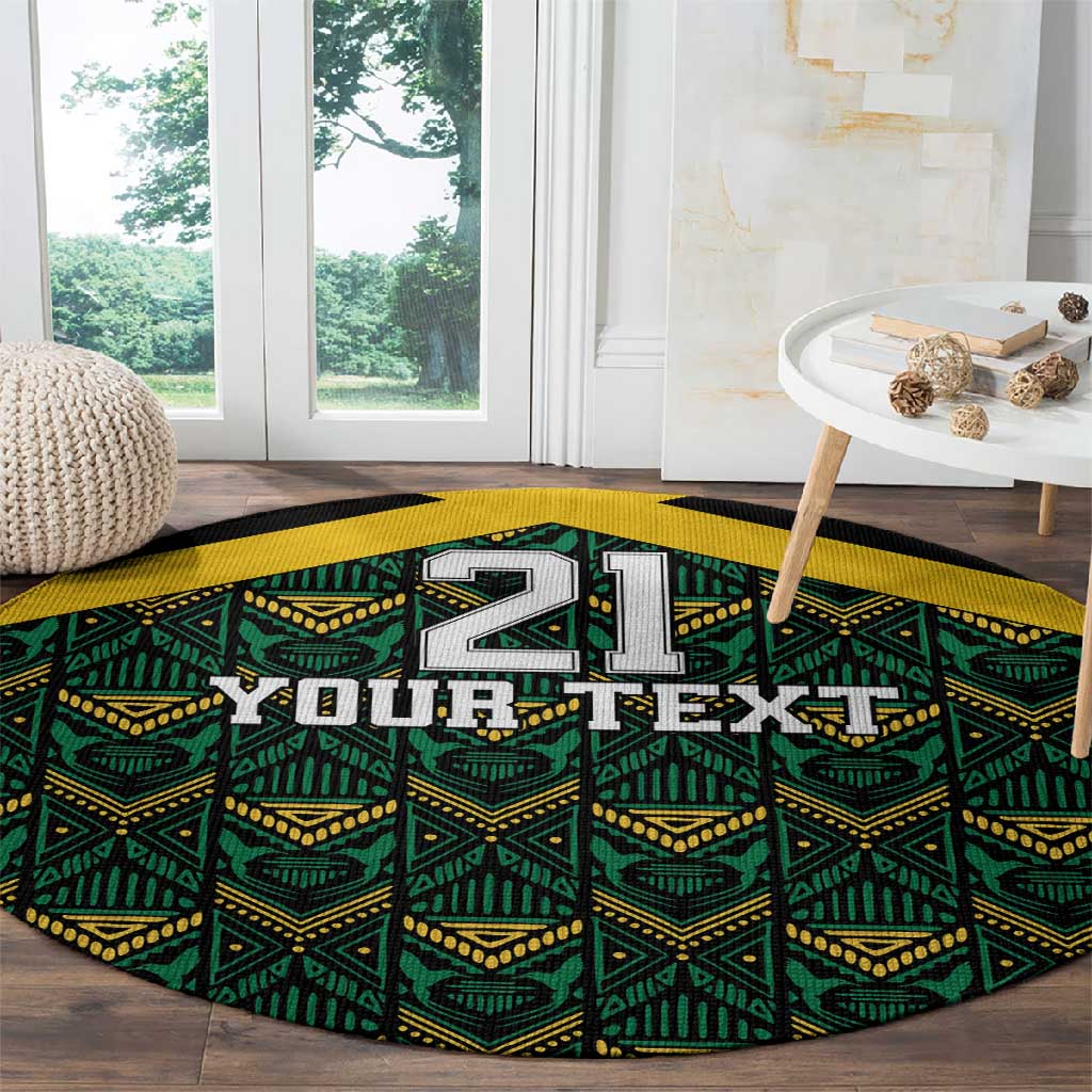 Afro-Jamaicans Football Custom Round Carpet Black Ethnic Motifs LT9