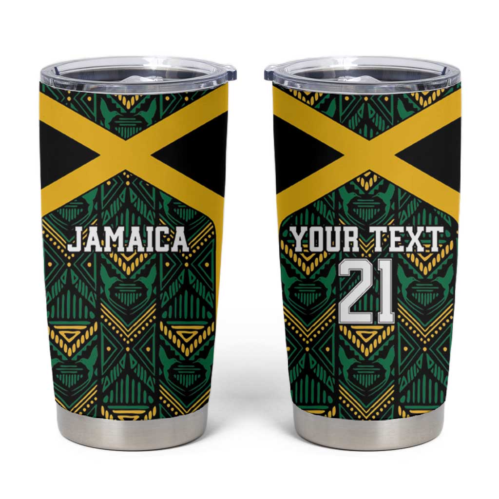 Afro-Jamaicans Football Custom Tumbler Cup Black Ethnic Motifs LT9