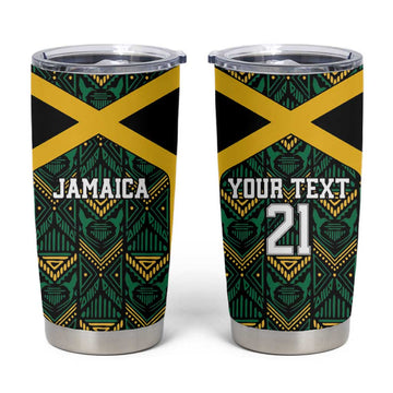 Afro-Jamaicans Football Custom Tumbler Cup Black Ethnic Motifs LT9
