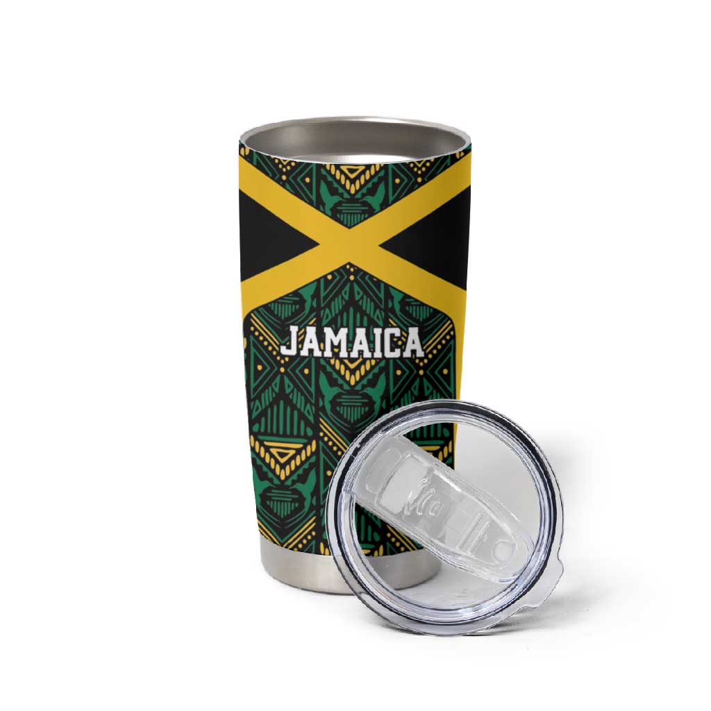 Afro-Jamaicans Football Custom Tumbler Cup Black Ethnic Motifs LT9