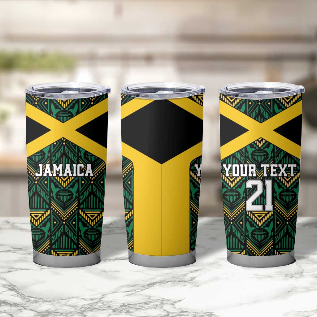 Afro-Jamaicans Football Custom Tumbler Cup Black Ethnic Motifs LT9