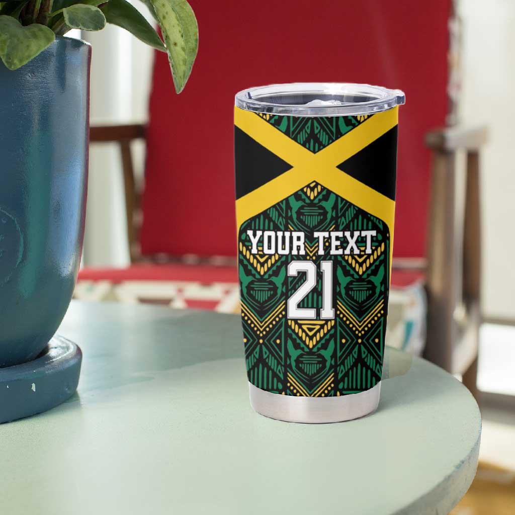 Afro-Jamaicans Football Custom Tumbler Cup Black Ethnic Motifs LT9