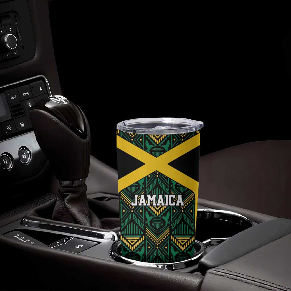 Afro-Jamaicans Football Custom Tumbler Cup Black Ethnic Motifs LT9