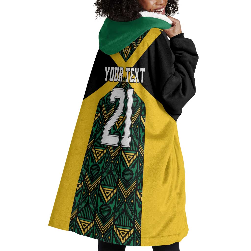 Afro-Jamaicans Football Custom Wearable Blanket Hoodie Black Ethnic Motifs LT9