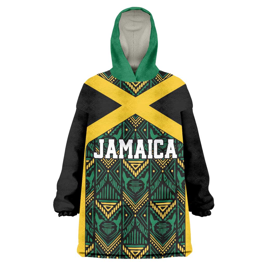 Afro-Jamaicans Football Custom Wearable Blanket Hoodie Black Ethnic Motifs LT9