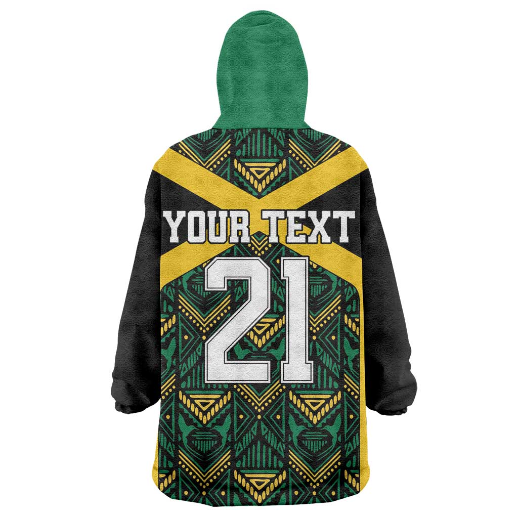 Afro-Jamaicans Football Custom Wearable Blanket Hoodie Black Ethnic Motifs LT9