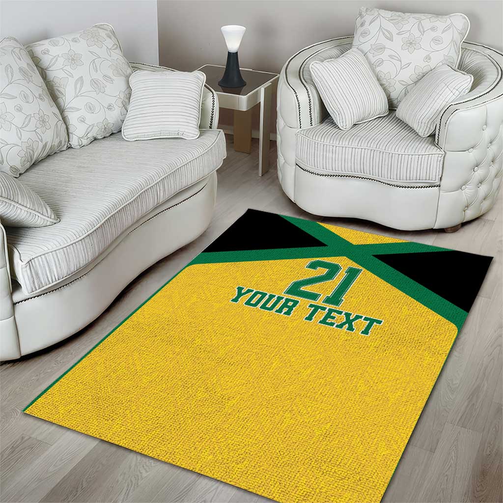 Afro-Jamaicans Football Custom Area Rug Gold Ethnic Motifs LT9