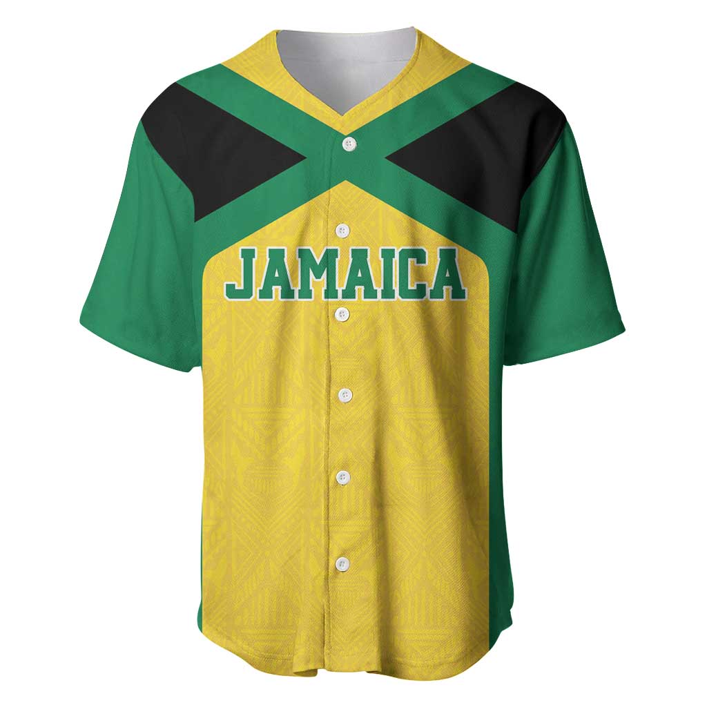 Afro-Jamaicans Football Custom Baseball Jersey Gold Ethnic Motifs LT9