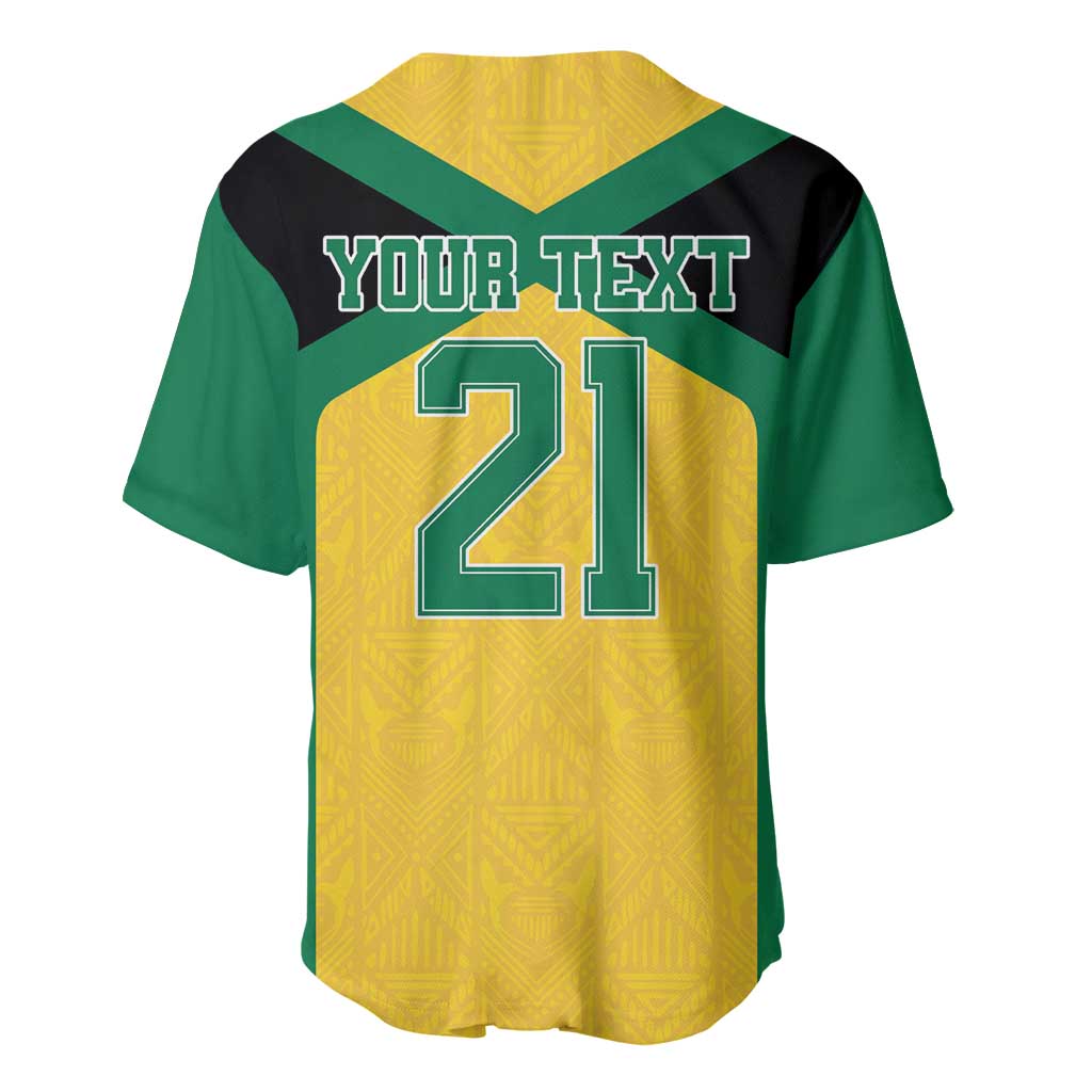 Afro-Jamaicans Football Custom Baseball Jersey Gold Ethnic Motifs LT9
