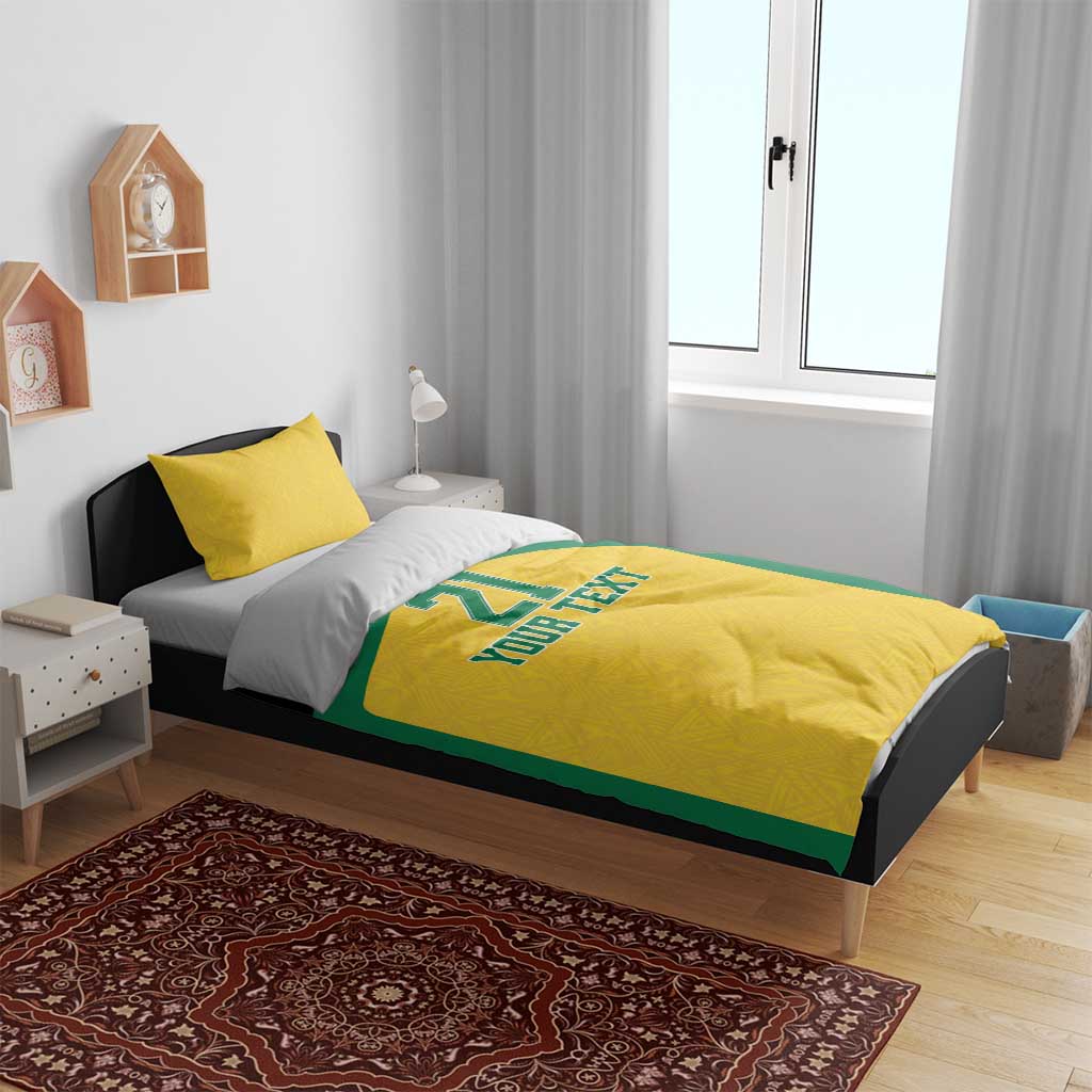 Afro-Jamaicans Football Custom Bedding Set Gold Ethnic Motifs LT9