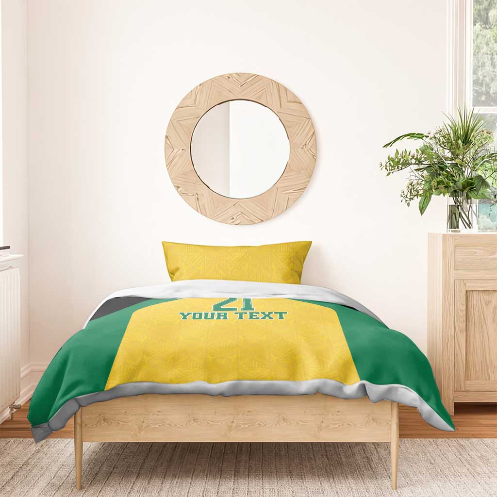 Afro-Jamaicans Football Custom Bedding Set Gold Ethnic Motifs LT9