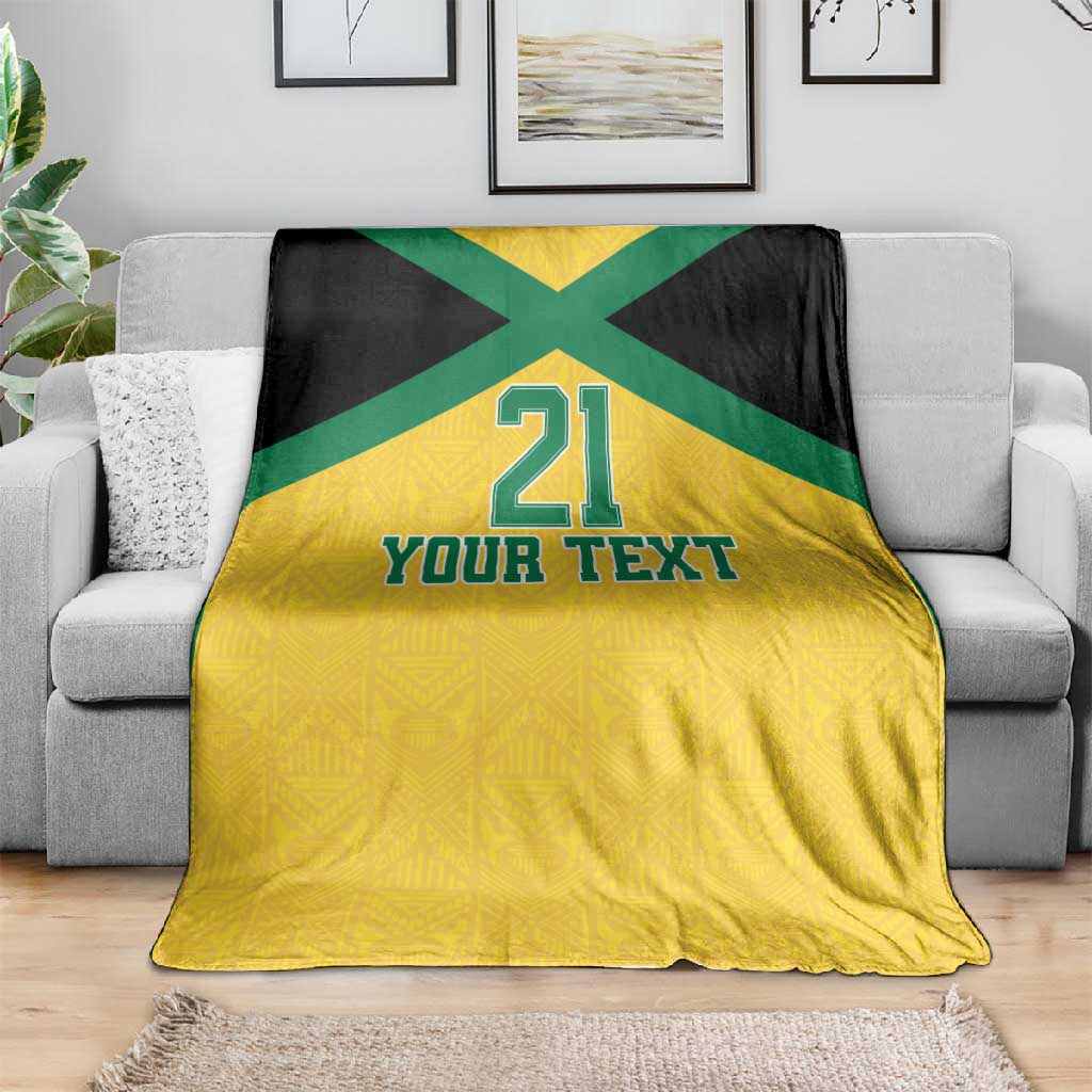 Afro-Jamaicans Football Custom Blanket Gold Ethnic Motifs LT9