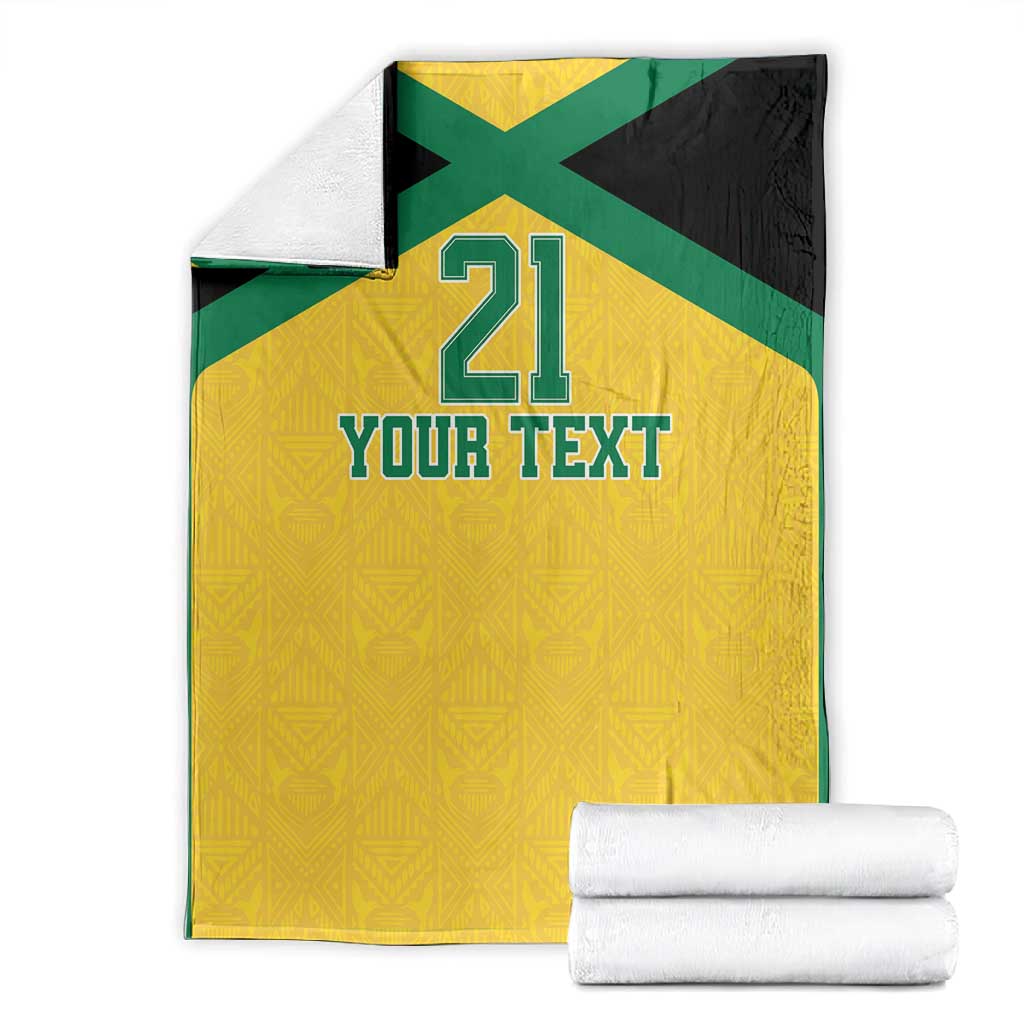 Afro-Jamaicans Football Custom Blanket Gold Ethnic Motifs LT9