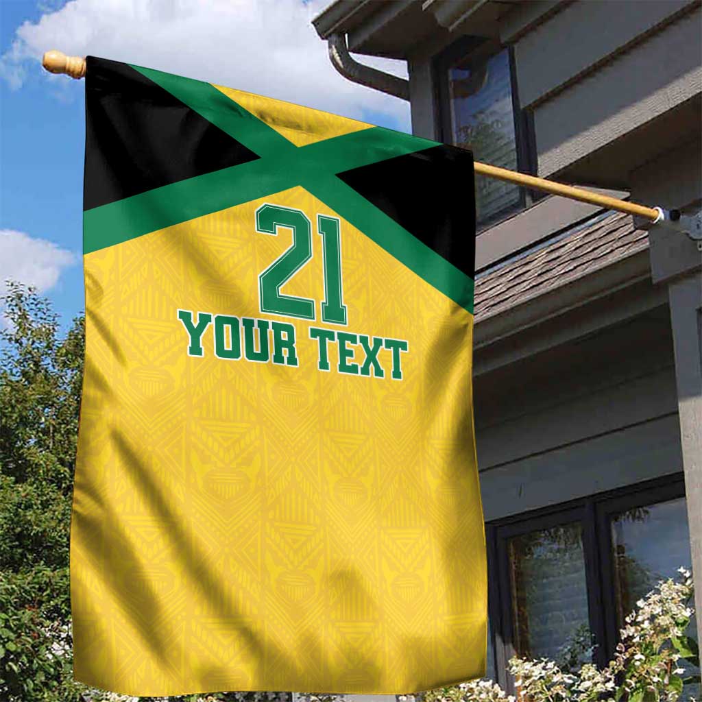 Afro-Jamaicans Football Custom Garden Flag Gold Ethnic Motifs LT9