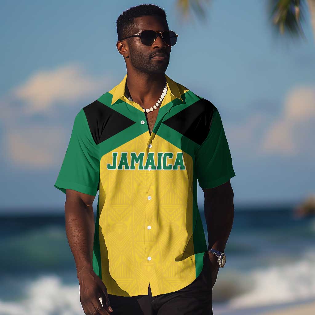 Afro-Jamaicans Football Custom Hawaiian Shirt Gold Ethnic Motifs LT9