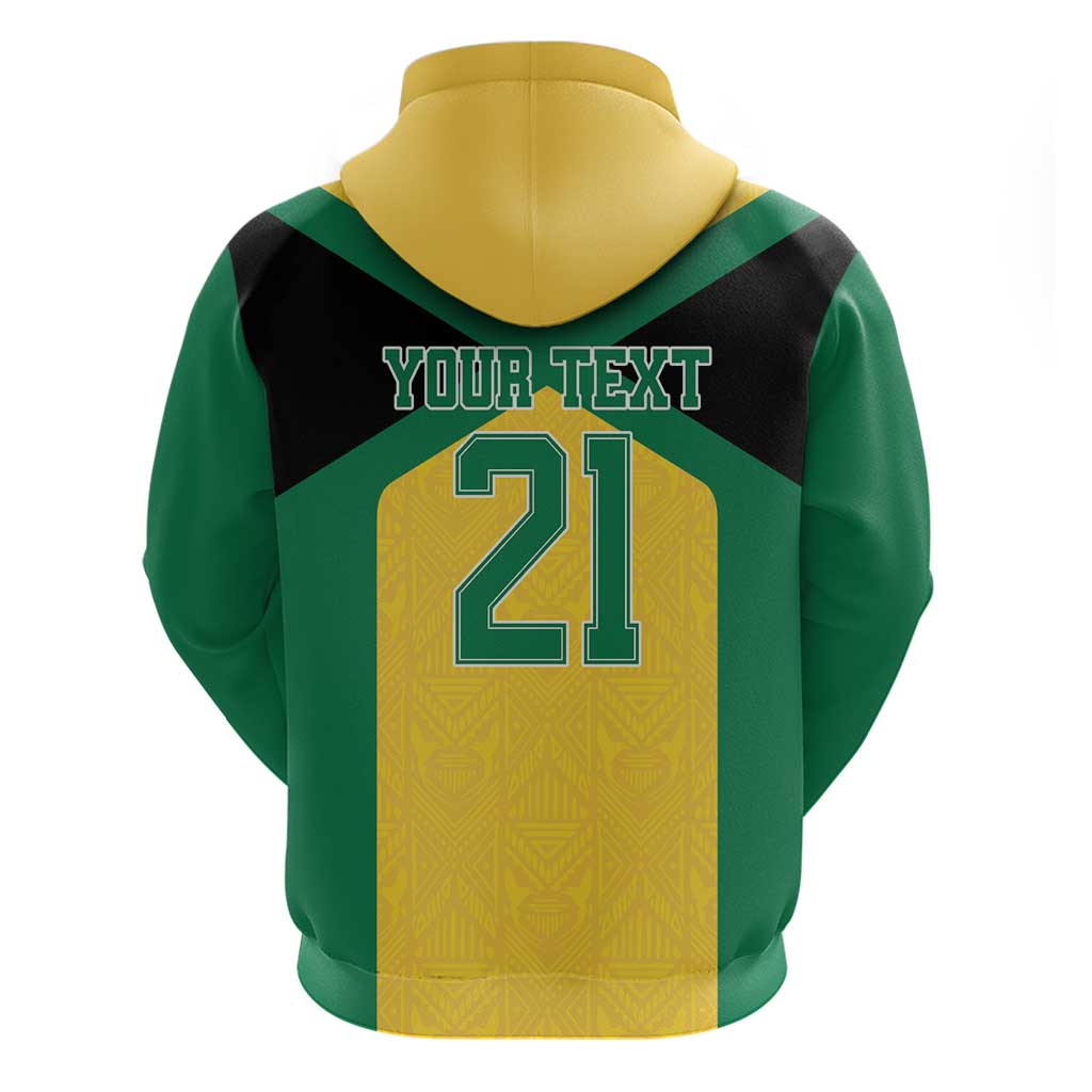 Jamaica Football Custom Hoodie Gold Ethnic Motifs LT9