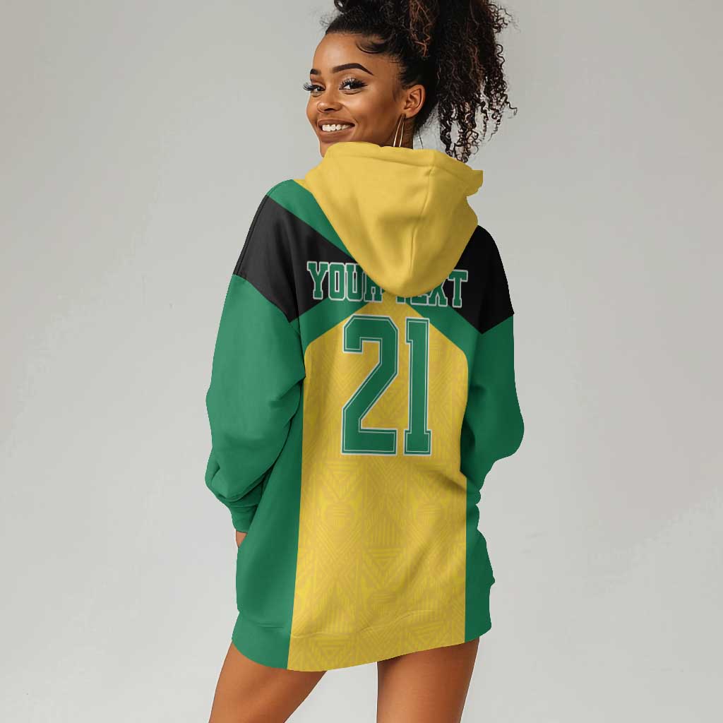 Afro-Jamaicans Football Custom Hoodie Dress Gold Ethnic Motifs LT9