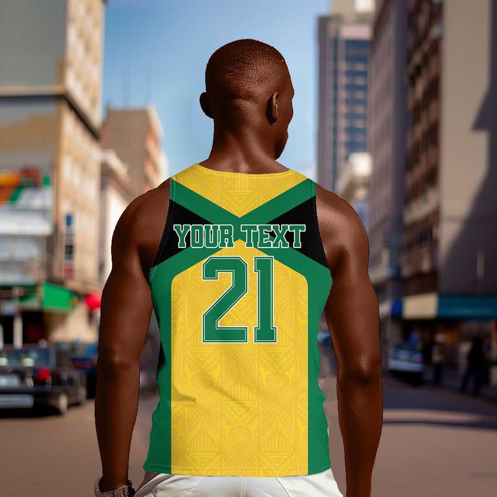 Afro-Jamaicans Football Custom Men Tank Top Gold Ethnic Motifs LT9