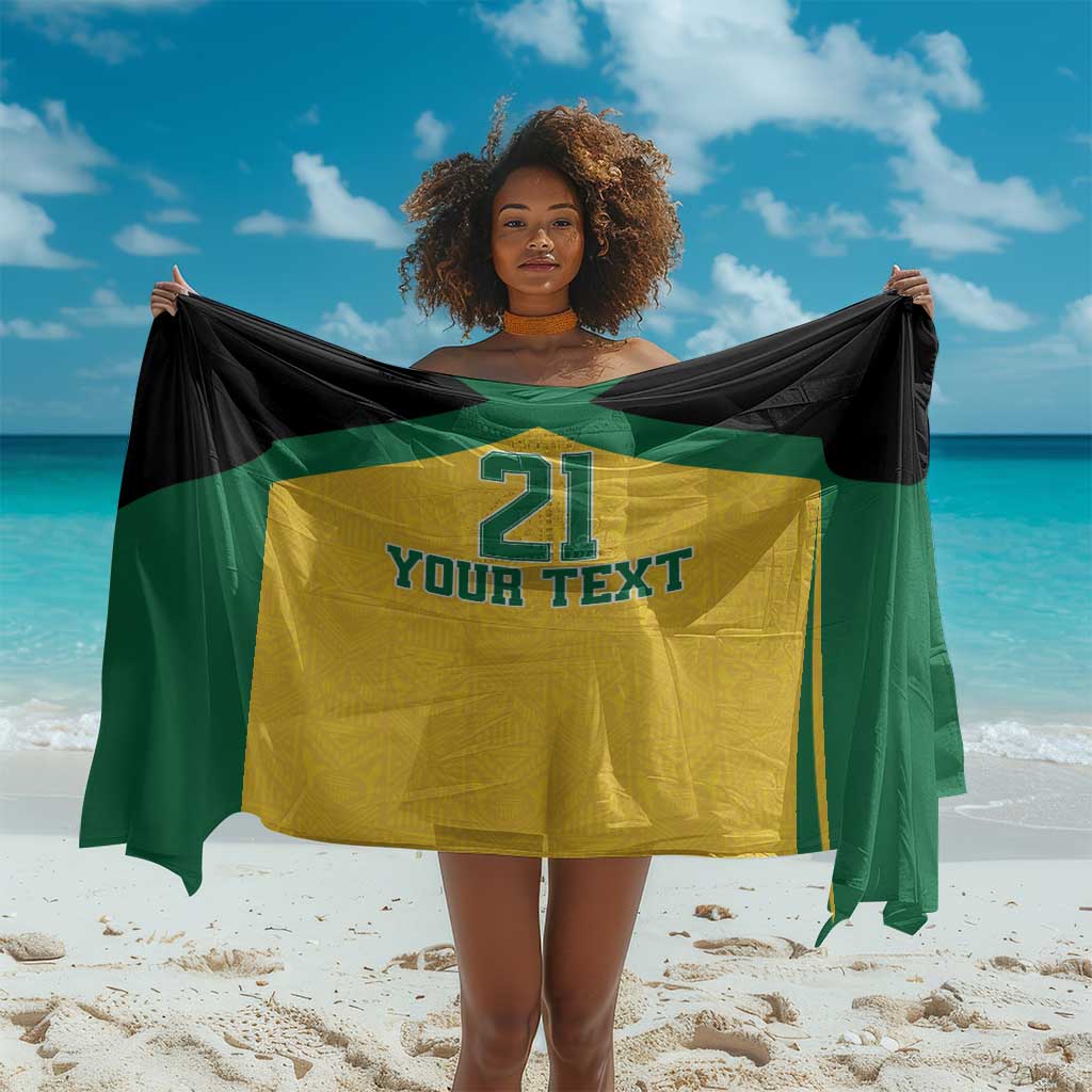 Afro-Jamaicans Football Custom Sarong Gold Ethnic Motifs LT9