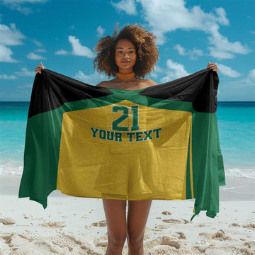 Afro-Jamaicans Football Custom Sarong Gold Ethnic Motifs LT9