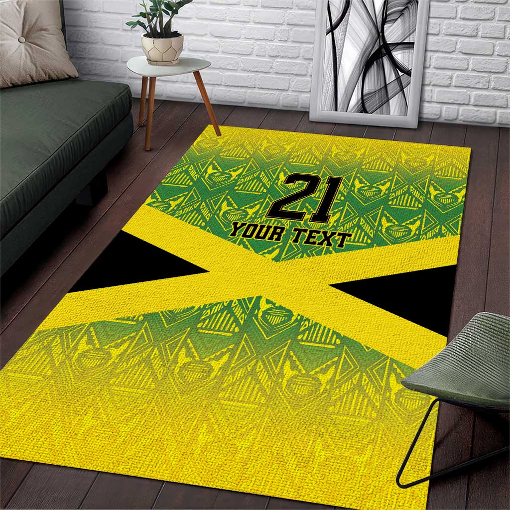 Afro-Jamaicans Custom Area Rug Reggae Boyz With Traditional Pattern LT9