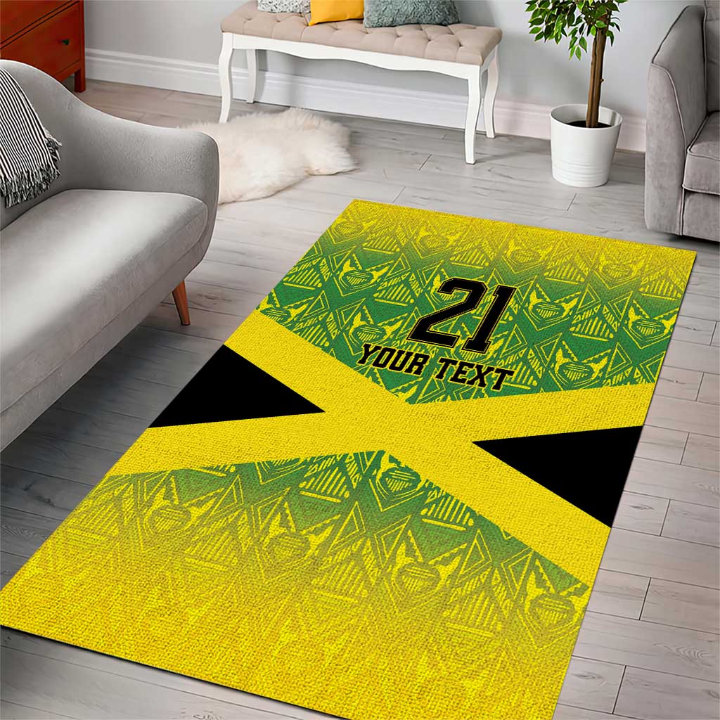 Afro-Jamaicans Custom Area Rug Reggae Boyz With Traditional Pattern LT9